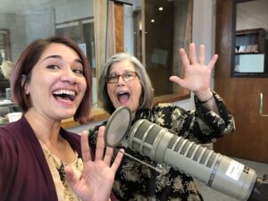 Anjuli Dodhia and Gigi Yellen, fun behind the mic