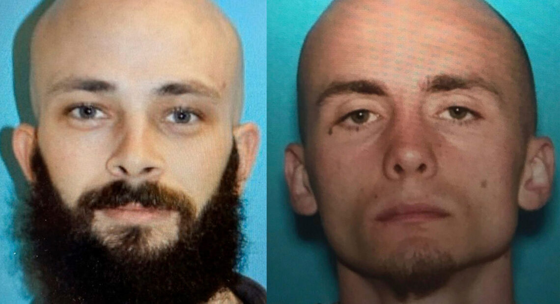 Mugshots of two men are shown.