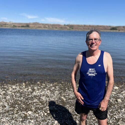 For the past 25 years, Greg Patton has spent at least a few moments each month jumping in the Columbia River. (Credit: Courtney Flatt / Northwest News Network)