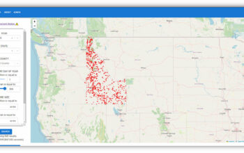 Boise State University's interactive wildfires visualization map.