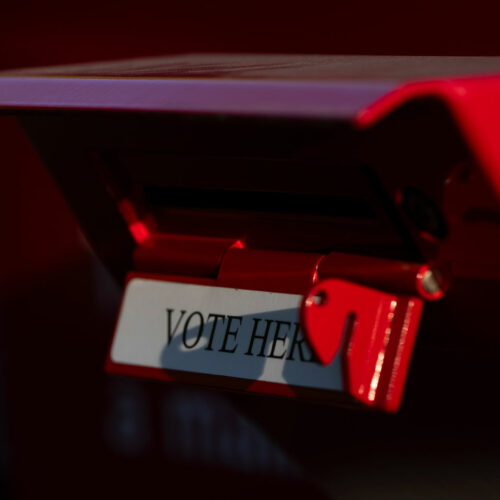 A ballot drop box is seen during voting in the Washington primary on Tuesday, Aug. 6, 2024, in Vancouver, Wash. (Credit: AP Photo/Jenny Kane)