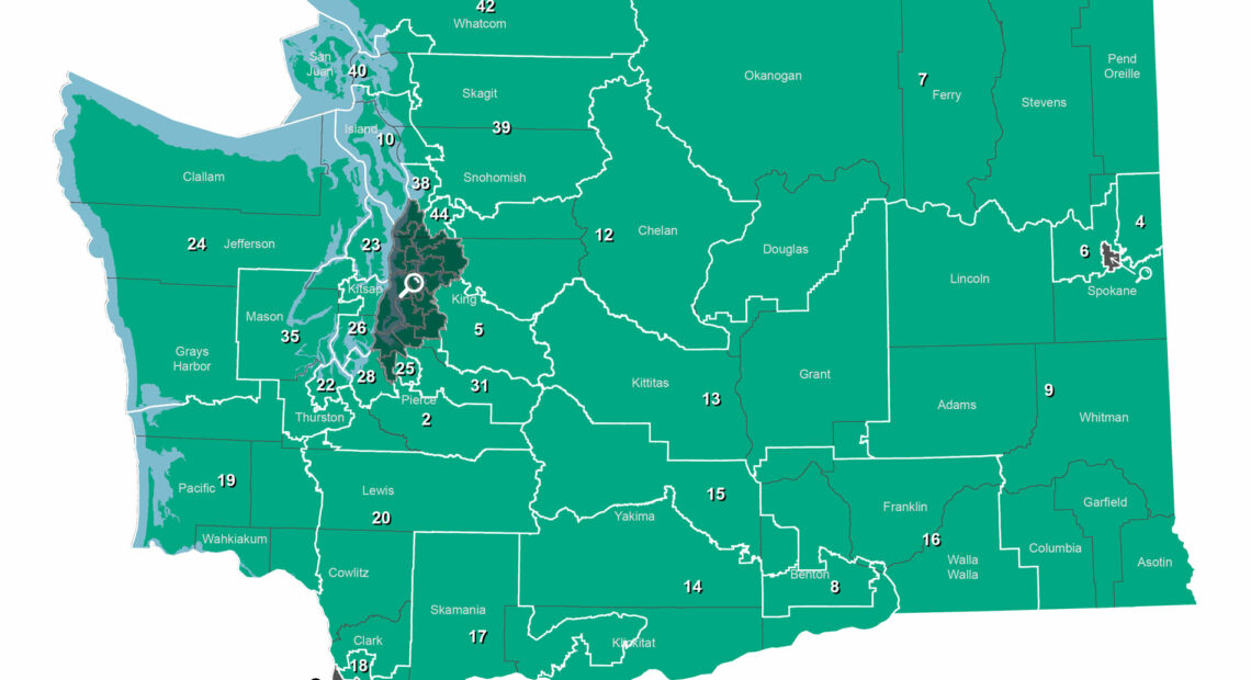 Washington State Legislative Districts Map. (Credit: Washington Secretary of State website)